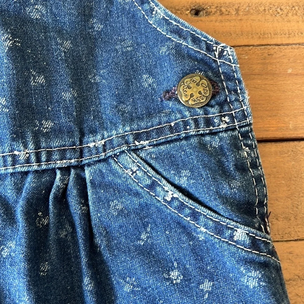 Oshkosh vintage floral eyelet pocket overalls